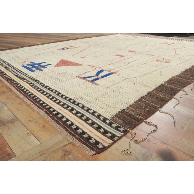 Textile Moroccan Area Rug With Short Pile - 10'04 X 13'06 For Sale - Image 7 of 10