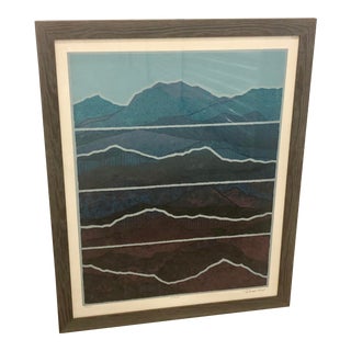 David Bird Rockies Serigraph Limited Edition Signed Modernist Mountain Range Framed For Sale