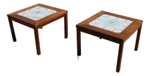 Pair of 1970s Danish Modern Rosewood Tile Top Side Tables
