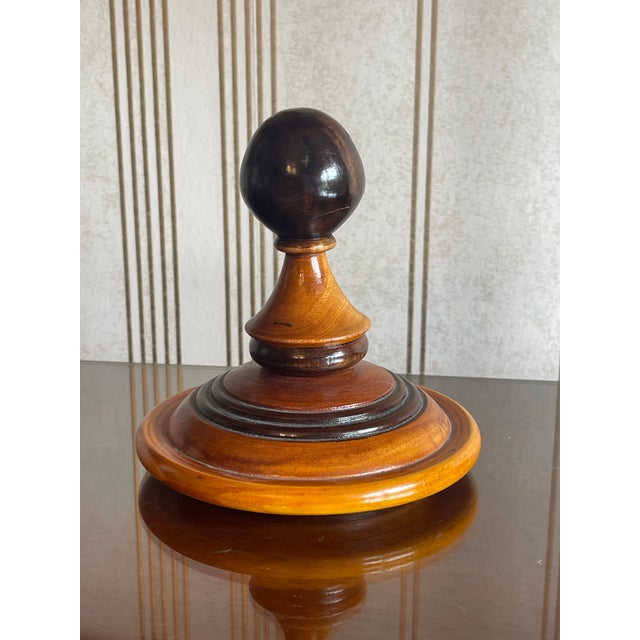 Antique Wood Lidded Tobacco Jar From 1840 For Sale - Image 11 of 11