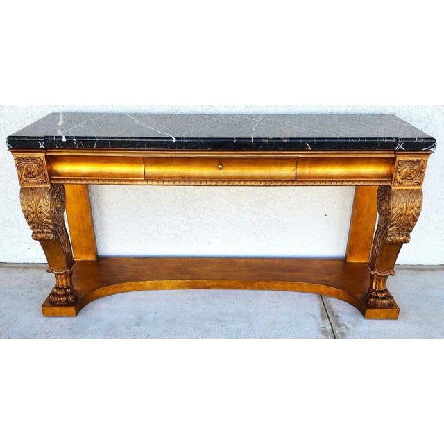 Console Table Marble & Giltwood Italian by Henredon For Sale - Image 13 of 13