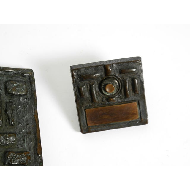 Large Brutalist Bronze Pull Handles with Letter Slot and Doorbell from Alpan, Germany, 1970s, Set of 3 For Sale - Image 17 of 18