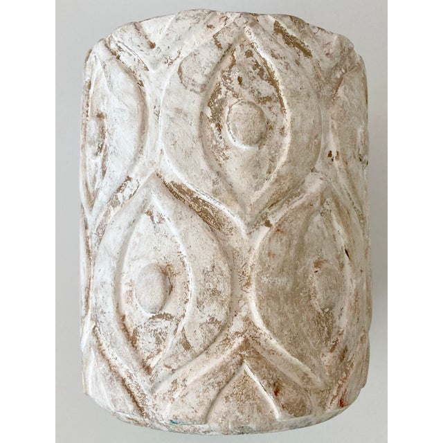 Gorgeous French Artisan Ceramic Modern Cachepot . Beautiful off white hand painted finish gives the modern details more...