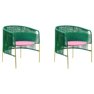 Set of Green Caribe Lounge Chairs by Sebastian Herkner For Sale