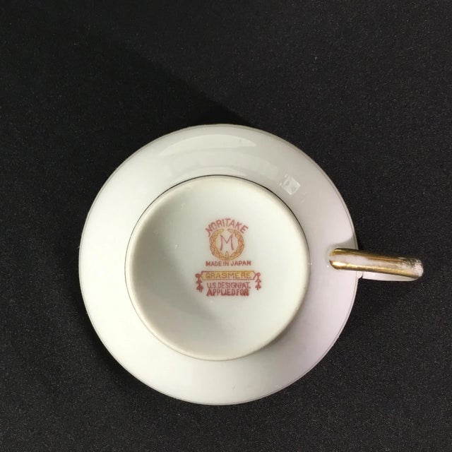 Ceramic 1900 - 1909 Antique Noritaki -Grasmere Pattern Teacups and Saucers Set- 16 Pieces For Sale - Image 7 of 12
