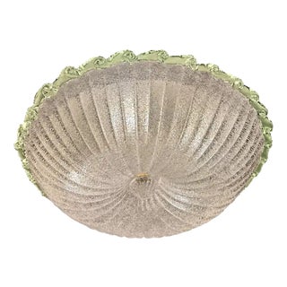 Italian Murano Glass Flush Mounts with Green Trim by Simoeng for Simoeng, Set of 4 For Sale