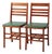 Vintage 1950s Wooden Folding Chairs With Green Upholstered Seats Pair For Sale