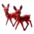1970s Inscha Deko Handwerk Red Glitter Deer Figurines - Set of 2 For Sale