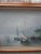 1970s Vintage Sunset Seascape on Canvas of Fishing Village With Boats & Seagulls, Framed For Sale - Image 5 of 9