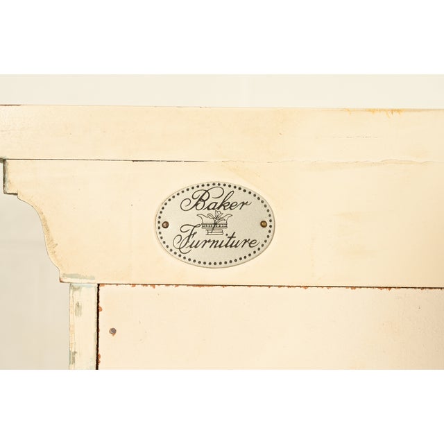 Baker Furniture French Regency Louis XVI Cream Lacquered Armoire Dresser or Linen Press, Circa 1960s For Sale - Image 15 of 16