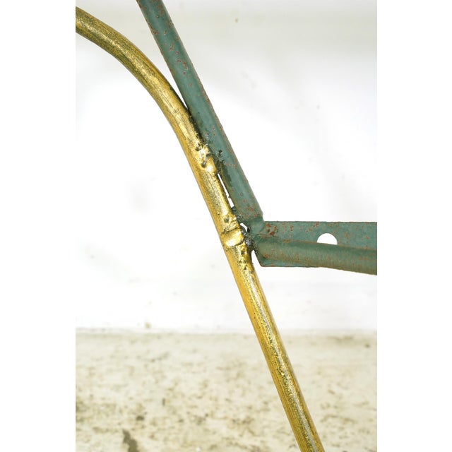 1940s 1940s French Green & Gold Wrought Iron Console Base For Sale - Image 5 of 11