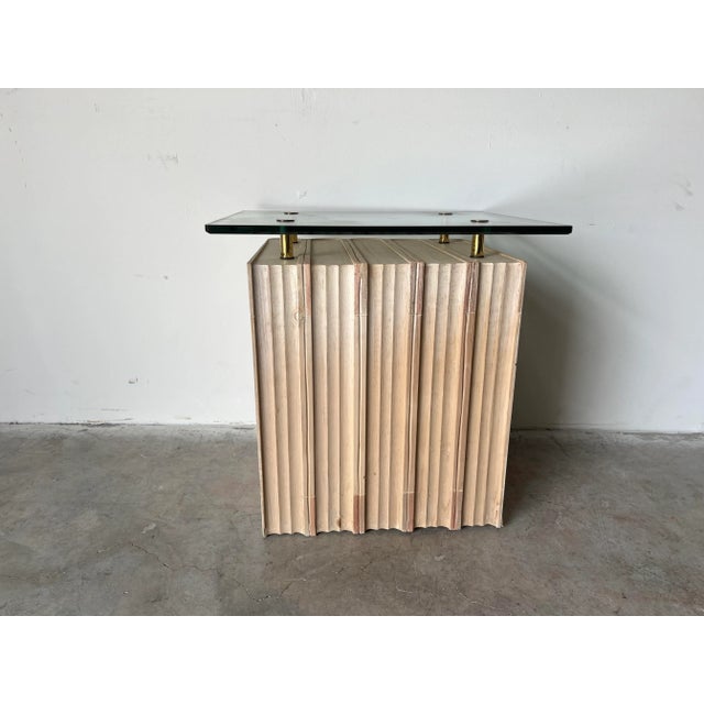 Vintage Sculptural Books - Shape Side Table W/ Glass Top For Sale - Image 10 of 13