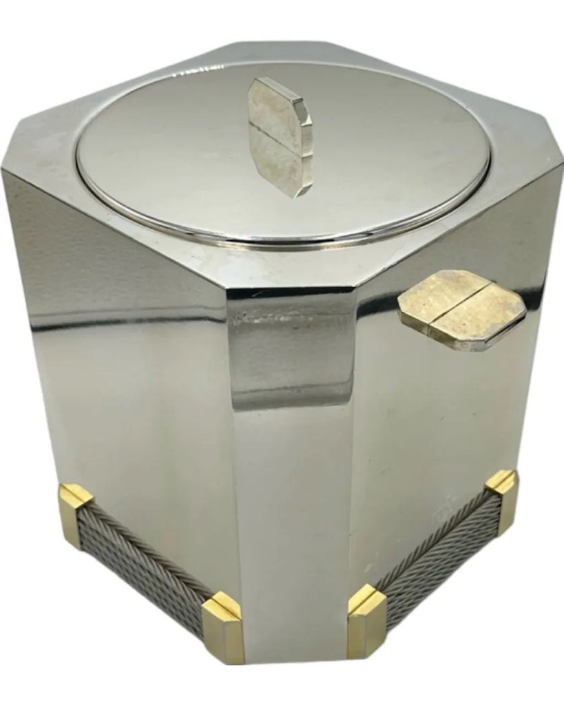 Vintage Gucci Silverplate Ice Bucket Mid Century Modern Barware 