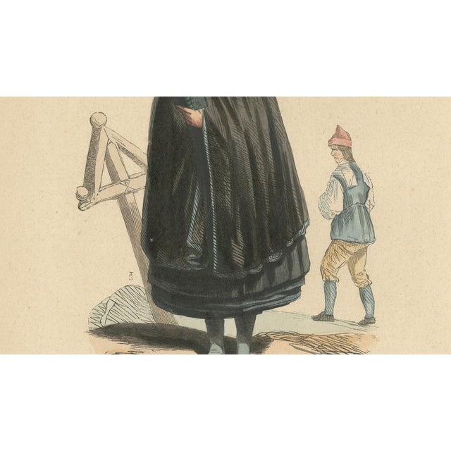 Markaert after Auguste Wahlen, Woman of Torna-Härad and Man of Järfsö, 1845, Scandinavian Lithograph For Sale - Image 3 of 10