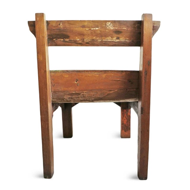 Wood Vintage Salvaged Boat Wood Chair For Sale - Image 7 of 7