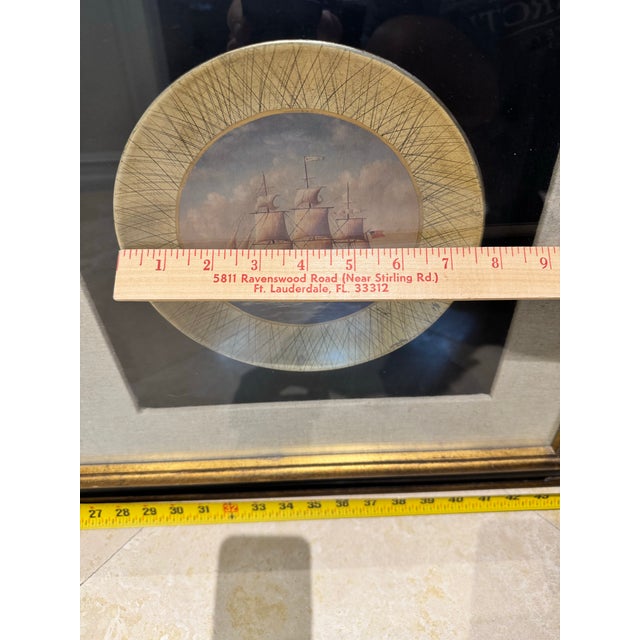 1990s 1990s Collector Plates of Clipper Ships in Heavy Frame With Glass, Each in a Shadowbox For Sale - Image 5 of 9