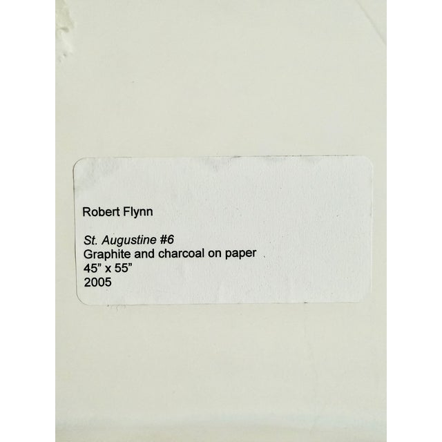 Monumental Robert Flynn Graphite + Charcoal Drawing Signed Framed Minimalism For Sale - Image 18 of 18