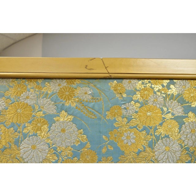 Vintage Chinoiserie Lattice Fretwork 4 Panel Gold Folding Screen Room Divider For Sale - Image 18 of 18