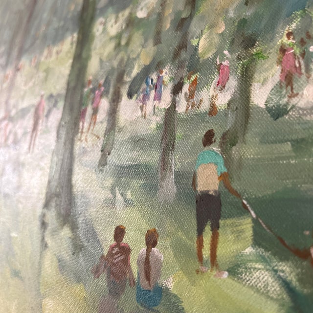 2000 - 2009 Vintage Central Park Landscape Oil Painting on Canvas, Framed For Sale - Image 5 of 11