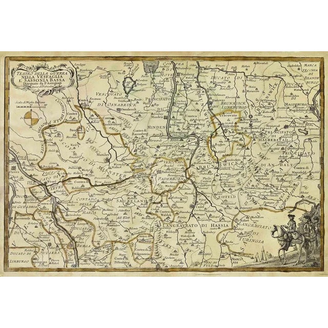 Map of the War -Vestaglia and Lower Saxony is an etching realized during the 19th century. Good condition.