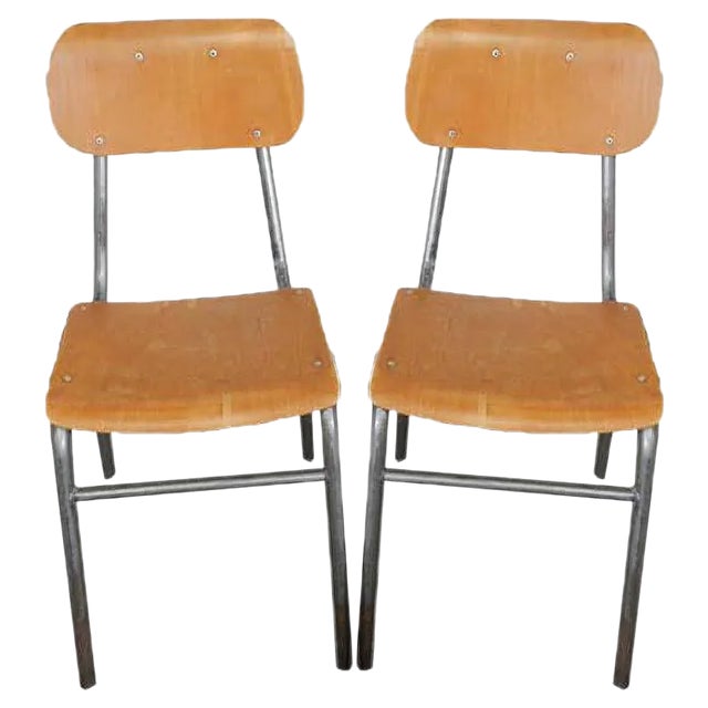 Set of Italian Desk Chairs, 1950s For Sale