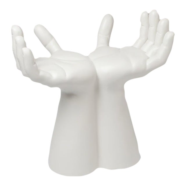 Studio a Deft Hands Ceramic White Stool For Sale