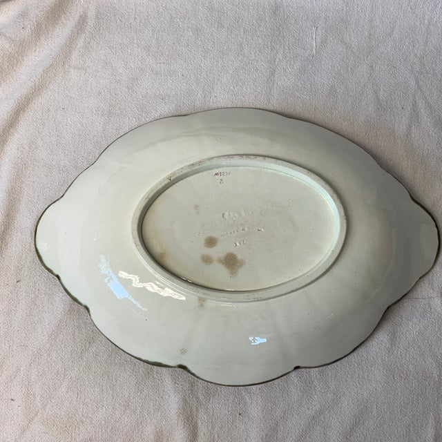 Late 19th Century English Antique Wedgwood Majolica Chrysanthemum Flower Platter, Circa 1883 For Sale - Image 5 of 6