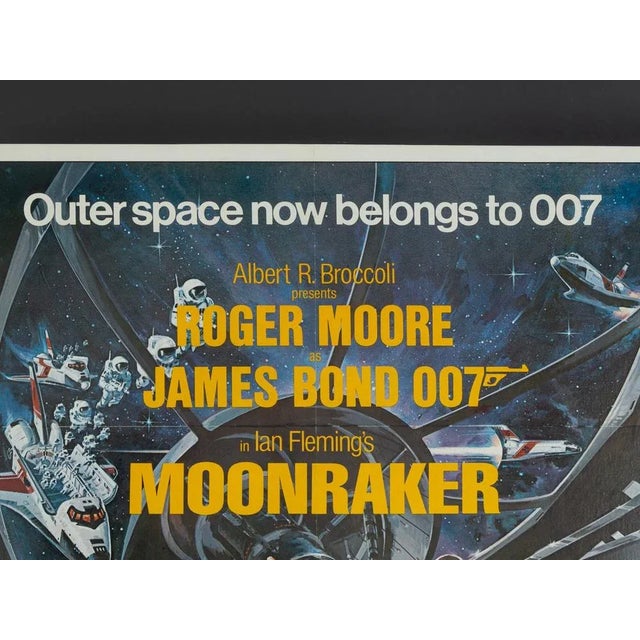 Black Moonraker Movie Poster with Roger Moore For Sale - Image 8 of 15