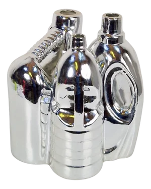Silver Ceramic Vases and Cleaning Bottles from Pols Potten, 1990s, Set of 3