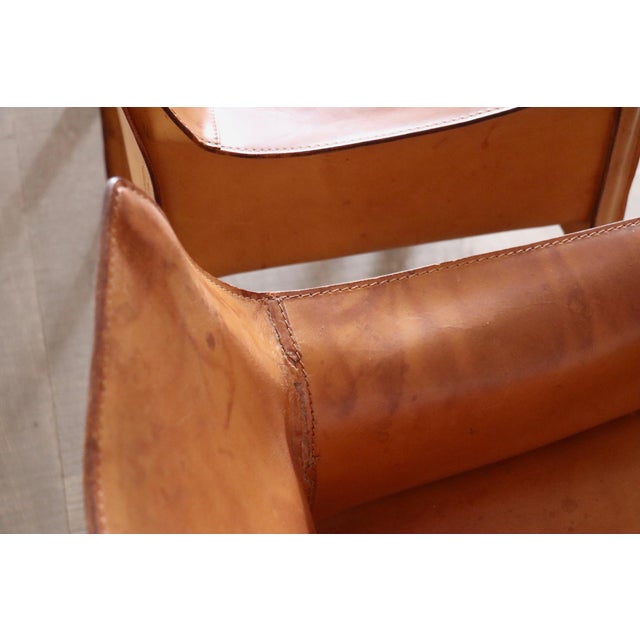CAB Dining Armchairs with in Cognac Leather by Mario Bellini for Cassina, Italy, 1970s, Set of 6 For Sale - Image 15 of 16