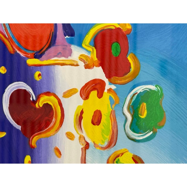Late 20th Century Peter Max Angel With a Heart Original Print, Framed For Sale - Image 5 of 12