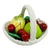 Italian Ceramic Basket of Fruit For Sale