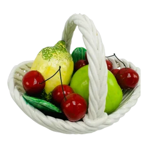 Italian Ceramic Basket of Fruit