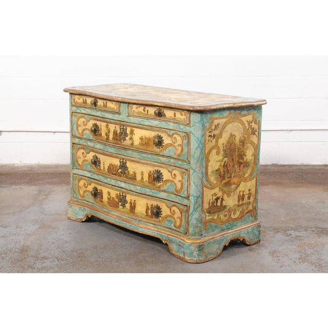 18th C Italian Lacca Povera Chest From Italy For Sale - Image 10 of 13