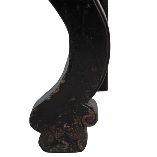 Antique Chinese Black Lacquer Altar Console Table For Sale - Image 9 of 13