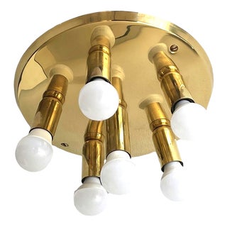 Mid-Century Modern Brass Ceiling Light from TZ Leuchten, Germany, 1970s For Sale