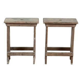 Industrial Artisan Workshop Stools, Set of 2 For Sale