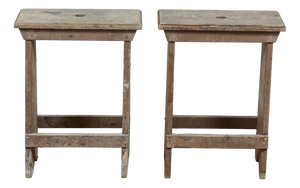 Industrial Artisan Workshop Stools, Set of 2