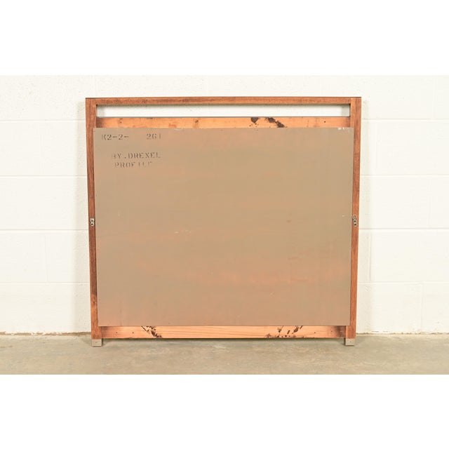 Brown John Van Koert for Drexel Profile Mid-Century Modern Sculpted Walnut Wall Mirror, 1961 For Sale - Image 8 of 10