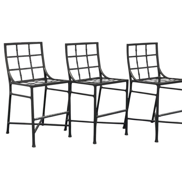 Castelle Marquis Aluminum Patio Barstools- Set of 3, Outdoor Bar Stool For Sale - Image 9 of 12