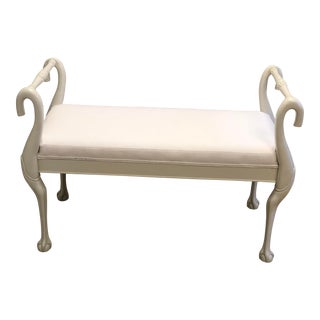 1990s Swan Neck Baker Furniture Bench For Sale