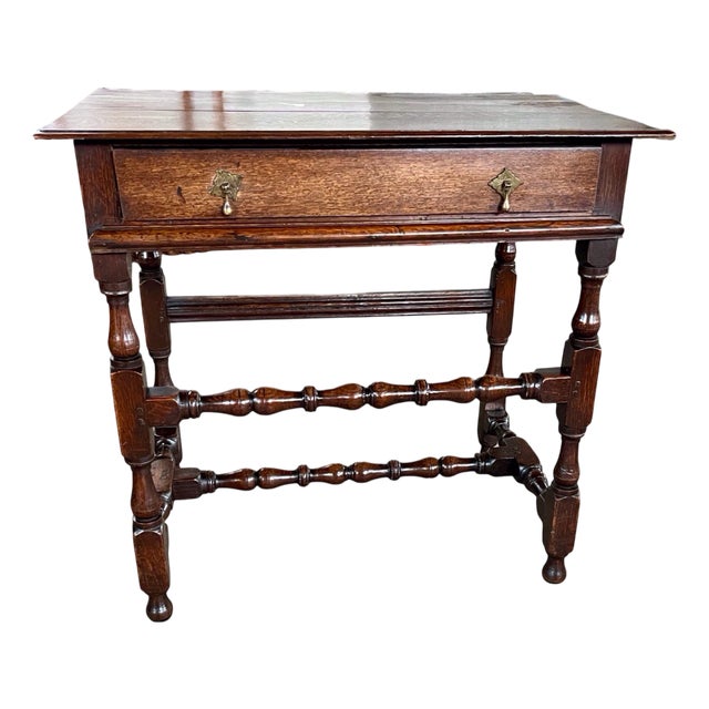 18th Century Jacobean English Oak Side Table For Sale