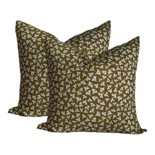 Vera // Ochre by Lauren Servati Textiles Pillows - A Pair For Sale