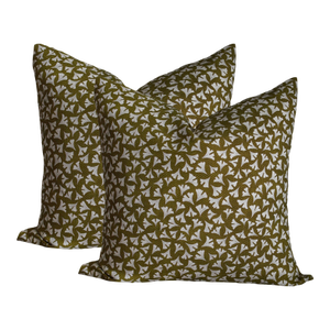Vera // Ochre by Lauren Servati Textiles Pillows - A Pair