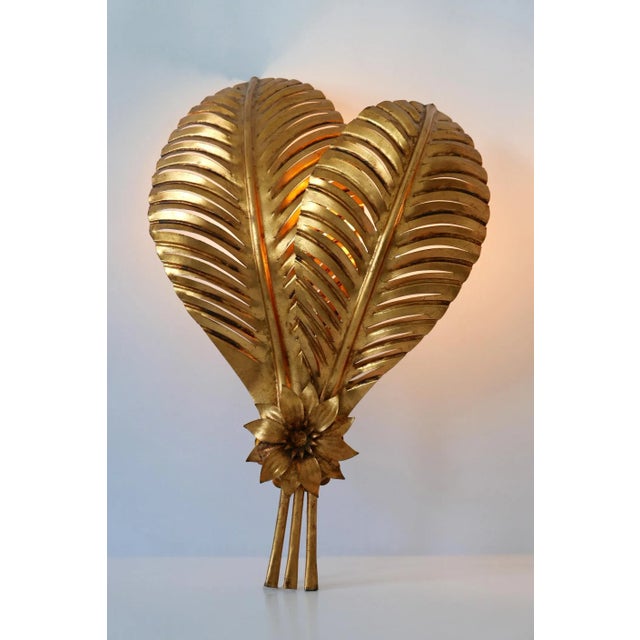 Large Gilt Metal Palm Leaf Sconces by Hans Kögl for Hans Kögl, 1970s, Set of 2 For Sale - Image 15 of 18
