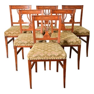 Swedish 19th Century Carved Oak Dining Chairs – Set of Six For Sale