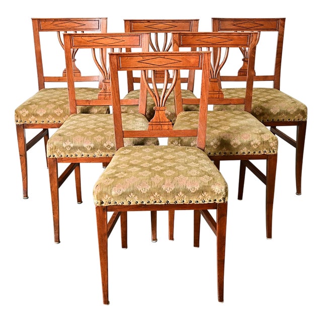 Swedish 19th Century Carved Oak Dining Chairs – Set of Six For Sale