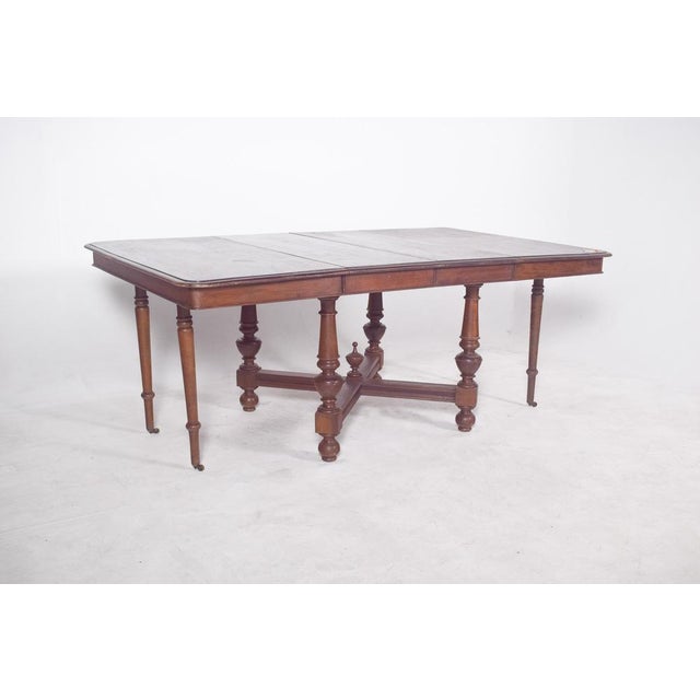 Brown European Square Extendable Dining Table, 1890s For Sale - Image 8 of 13