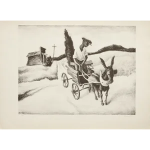 1939 After Thomas Benton "Lonesome Road", First Edition Period Offset Lithograph