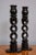 English Pair of Antique 1900s Ebony Open Barley-Twist Candlesticks For Sale - Image 3 of 5